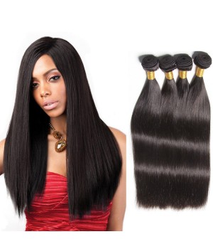 100 Peruvian Straight Hair 4 Bundles Deals for Free Shipping